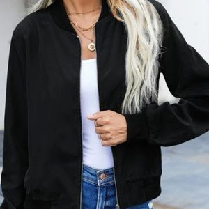 Brand new, never been worn “SHEIN” Bomber jacket (color: black, size: XL/12)